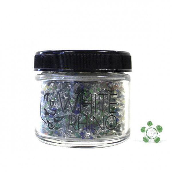 White Rhino glass daisy jar