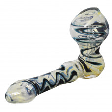 Bubbler Glass Dichro w/Color Changing 7" Hand Pipe Style