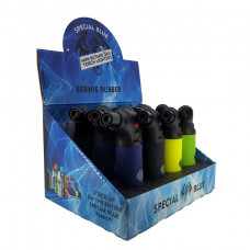 Special Blue Bernie Rubber Single Torch Lighters 12-Pcs/Box