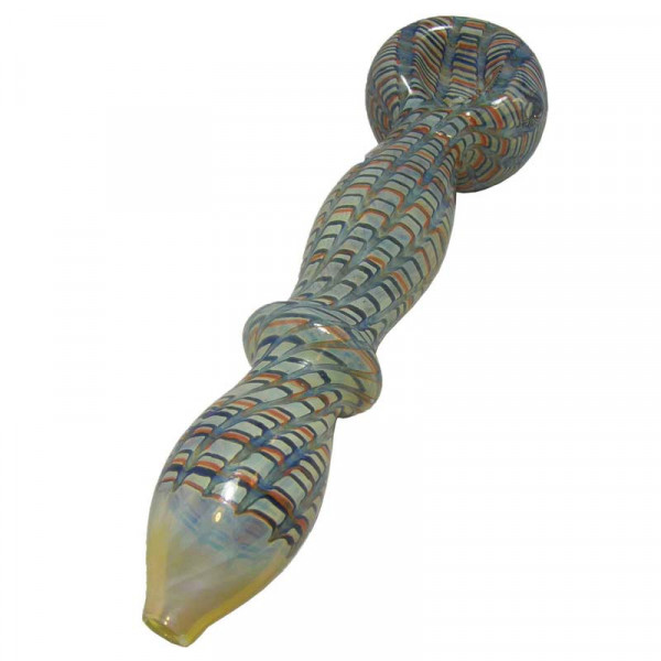 Pipe Glass 6" Out Fancy W/Multiple Colors*** DISCONTINE***
