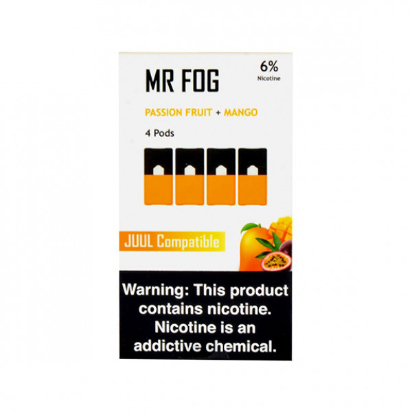 Mr Fog passion fruit+mango pods 4pack
