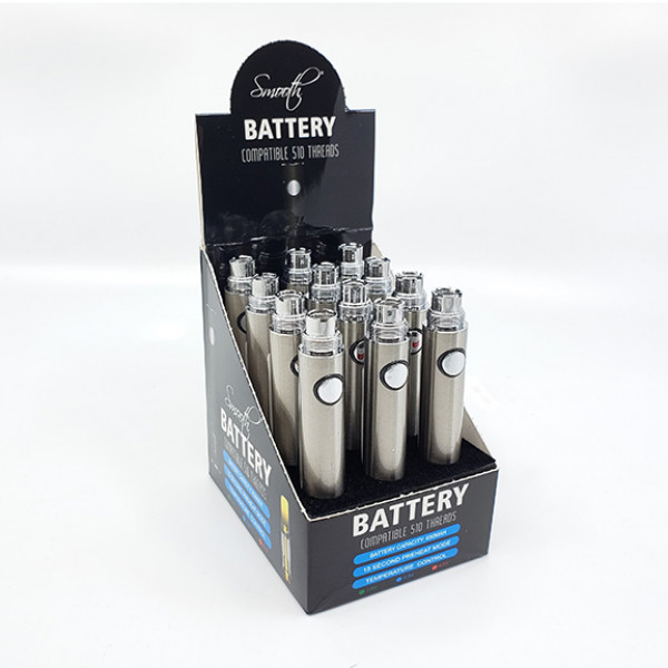 Smooth Battery 650mah silver display (per box)