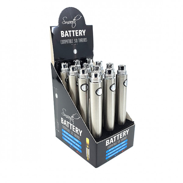 Smooth Battery 1100mah silver display (per box)