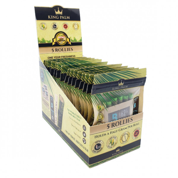 Rolling Papers King Plam Rollies 5pk w/Boveda 15ct