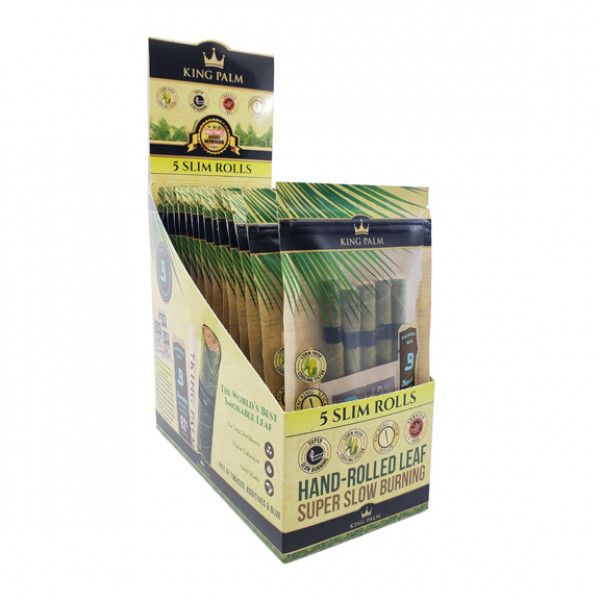Rolling Papers King Plam Slim Size 5pk w/Boveda 15ct