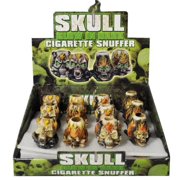 Cigarette Snuffers Skull Glow In the Dark
