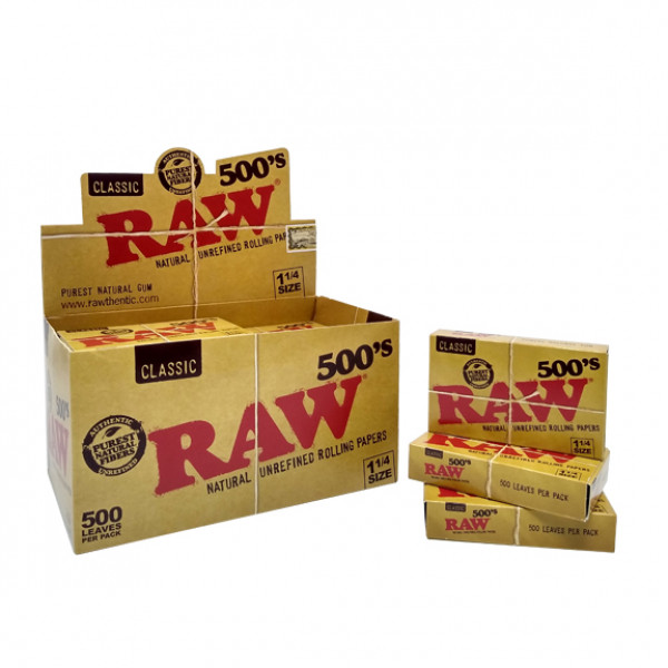Raw Natural 500's Papers 1 1/4 20/Box