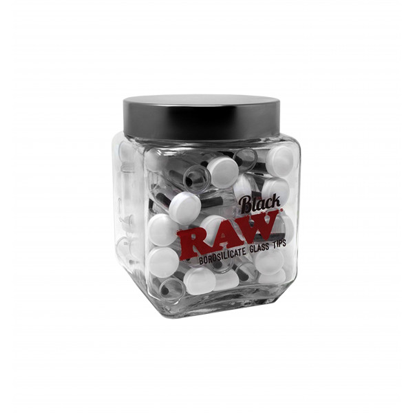 RAW Black Brand Glass Tips 50 Pcs/Box