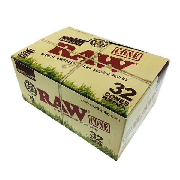 Rolling Papers Raw Cone Organic Pre Rolled king Size 32/Pack