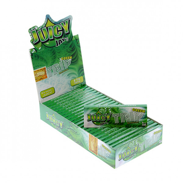 Rolling Papers Juicy Jay's 1 1/4 Green Trip 24/box