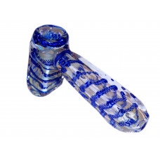 Bubbler Glass 6" Hammer In 2 Tone Color Blue & Clear