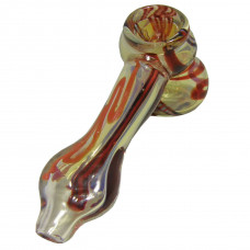 Bubbler Glass Mini Hammer Style In Orange Color Accent