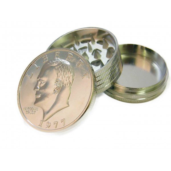 Grinder Aluminum  2" 3pc w/ Screen In Coin Design