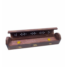 Insence Holder 12Inch Red Wood Coffin 