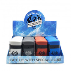 Lighter Special Blue Torch Metalic Rubber Double Flame