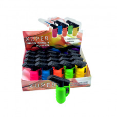 Lighter Torch Xuper Angled Neon Color 20pc/Pack