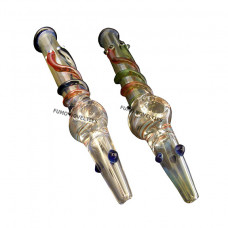 Pipe Glass Steamroller W/ Snake Design In Assorted Colors