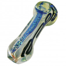 Pipe Glass 4" Dicro In Assorted Blue Coloring