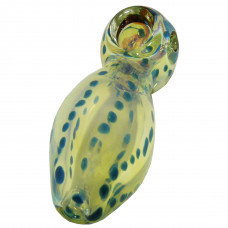 Pipe Glass 4" Inside Out Fat Mouth In BlueGreen Color Accent