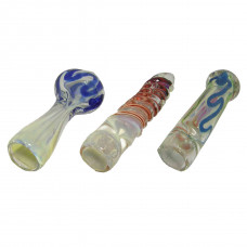 Pipe Glass 3" One Hitter Assorted Designs & Colors