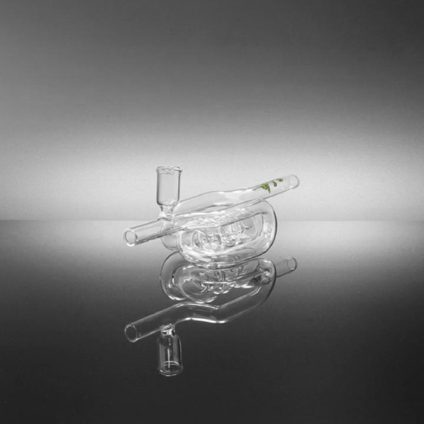 Steam Roller Glass Clear 2 Bubble 8" Dubble Curve (2-3)