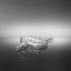 Steam Roller Glass Clear 3 Bubble 7"  Flat (2-17)