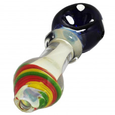 Pipe Glass Spoon 5 " I/O Gold Fumed Rasta Assorted Color
