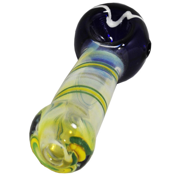 Pipe Glass Spoon 4" I/O Rasta Assorted Color