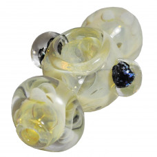 Pipe Glass 4" Murble Design w/2 Bubbles at the Middle