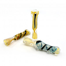 Pipe Glass 3" w/Dicro  Asst. Designs and Colors