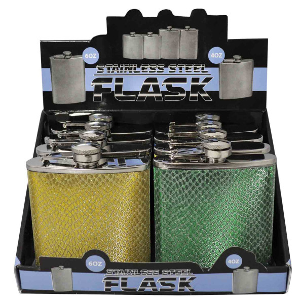 Flask Stainless Steel 6oz In Asst Colors