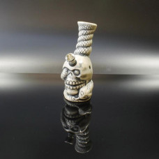 Ceramic Water Pipe Small Skull w/Knife Wrapped around w/Snak