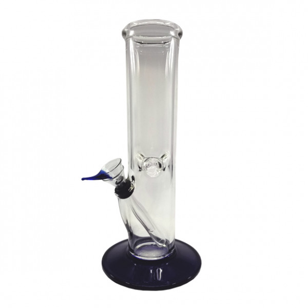 Water Pipe  10" Clear Straight w/Ice Pinched