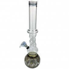Water Pipe Soft Glass 16" Twisted Shape w/Round Base
