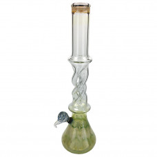 Water Pipe Soft Glass 16" Twisted Shape w/Beaker Base