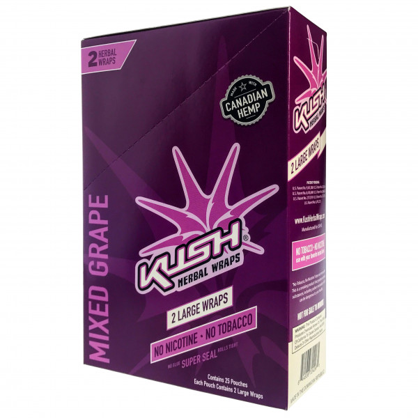 Rolling Papers Kush Wraps "Mixed Grape" 2 Pouch -25/ct