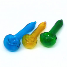 Pipe Glass 3" Spoon Peanut Style In Asst Colors